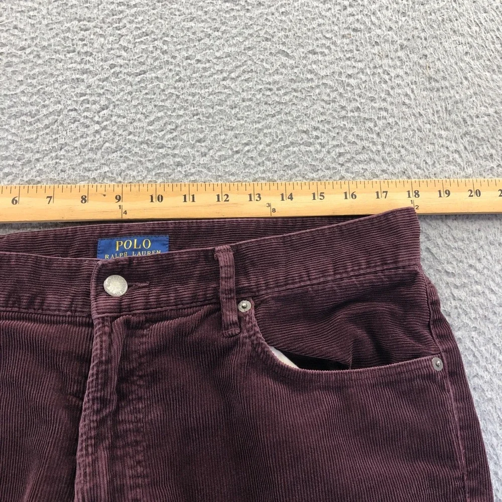 Polo Ralph Lauren Pants Mens 33x32 Burgundy Corduroy 5 Pocket Straight Leg